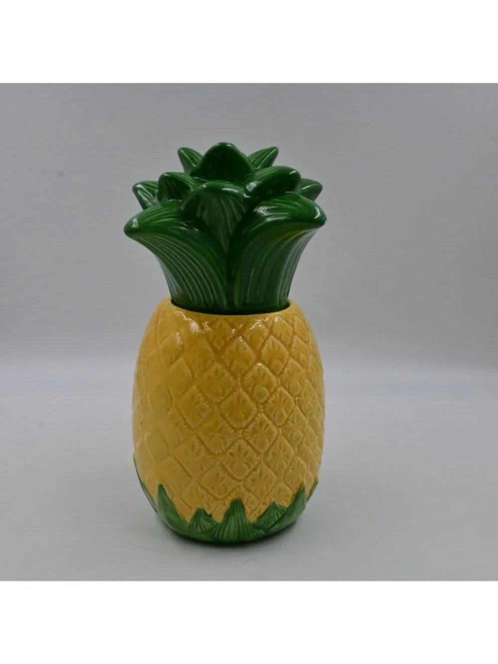 Treasure Craft Pineapple Cookie Jar Vintage 13